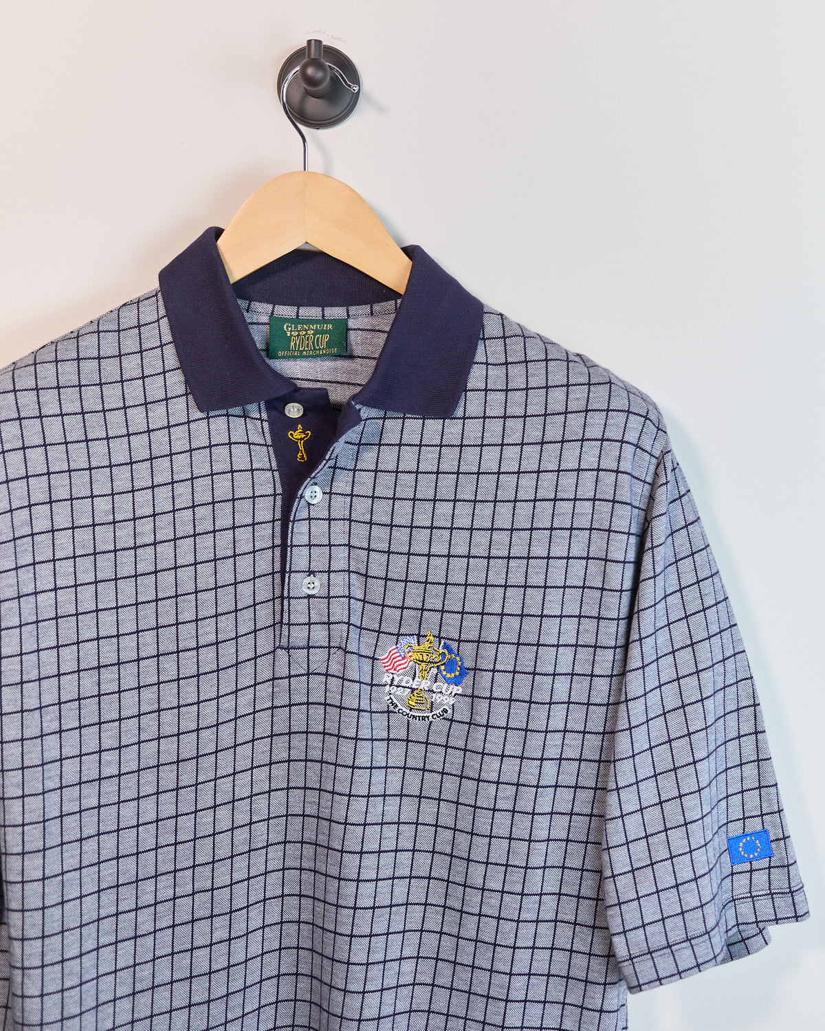 Late 90s Glenmuir Grey/Navy Pattern Ryder Cup Polo (L)