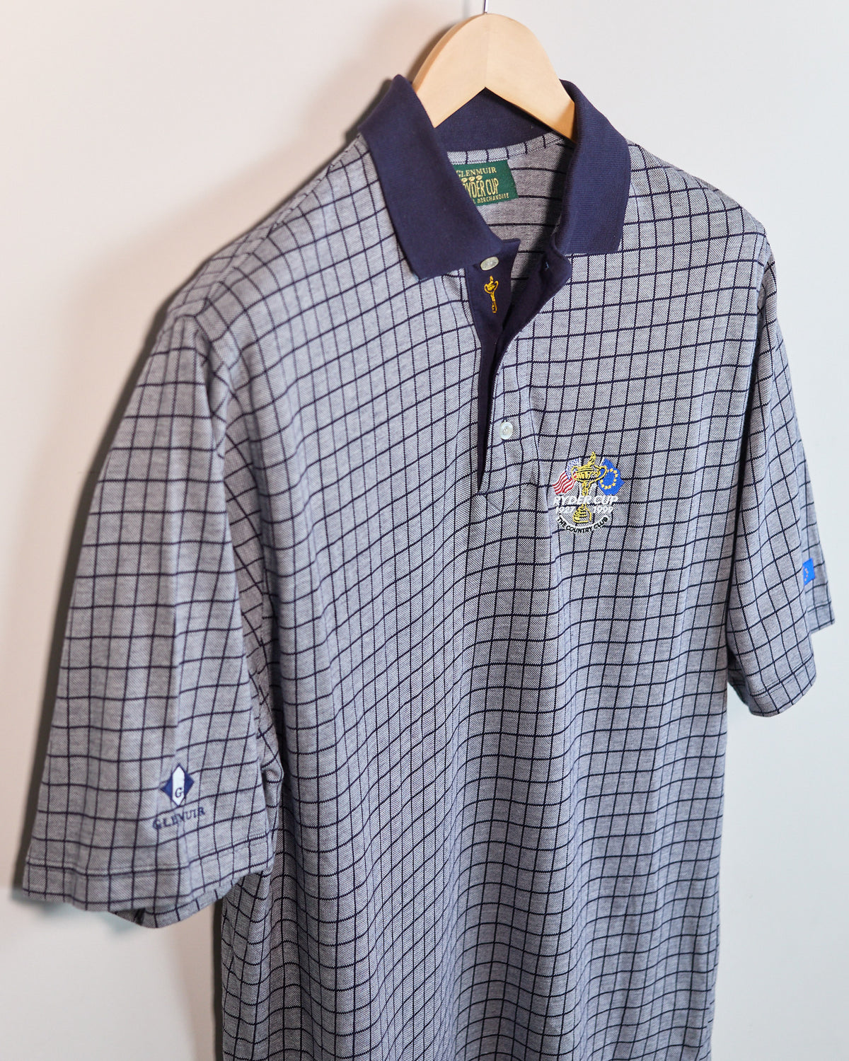 Late 90s Glenmuir Grey/Navy Pattern Ryder Cup Polo (L)