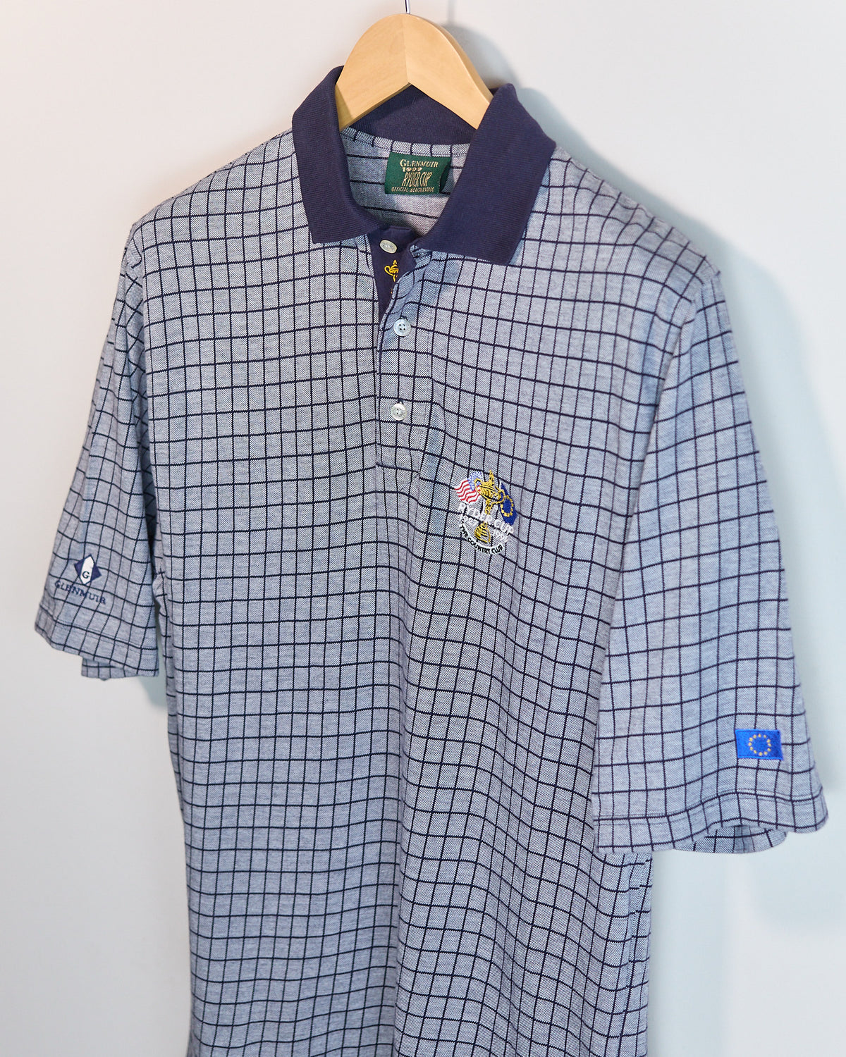 Late 90s Glenmuir Grey/Navy Pattern Ryder Cup Polo (L)