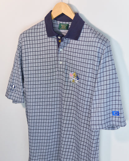 Late 90s Glenmuir Grey/Navy Pattern Ryder Cup Polo (L)