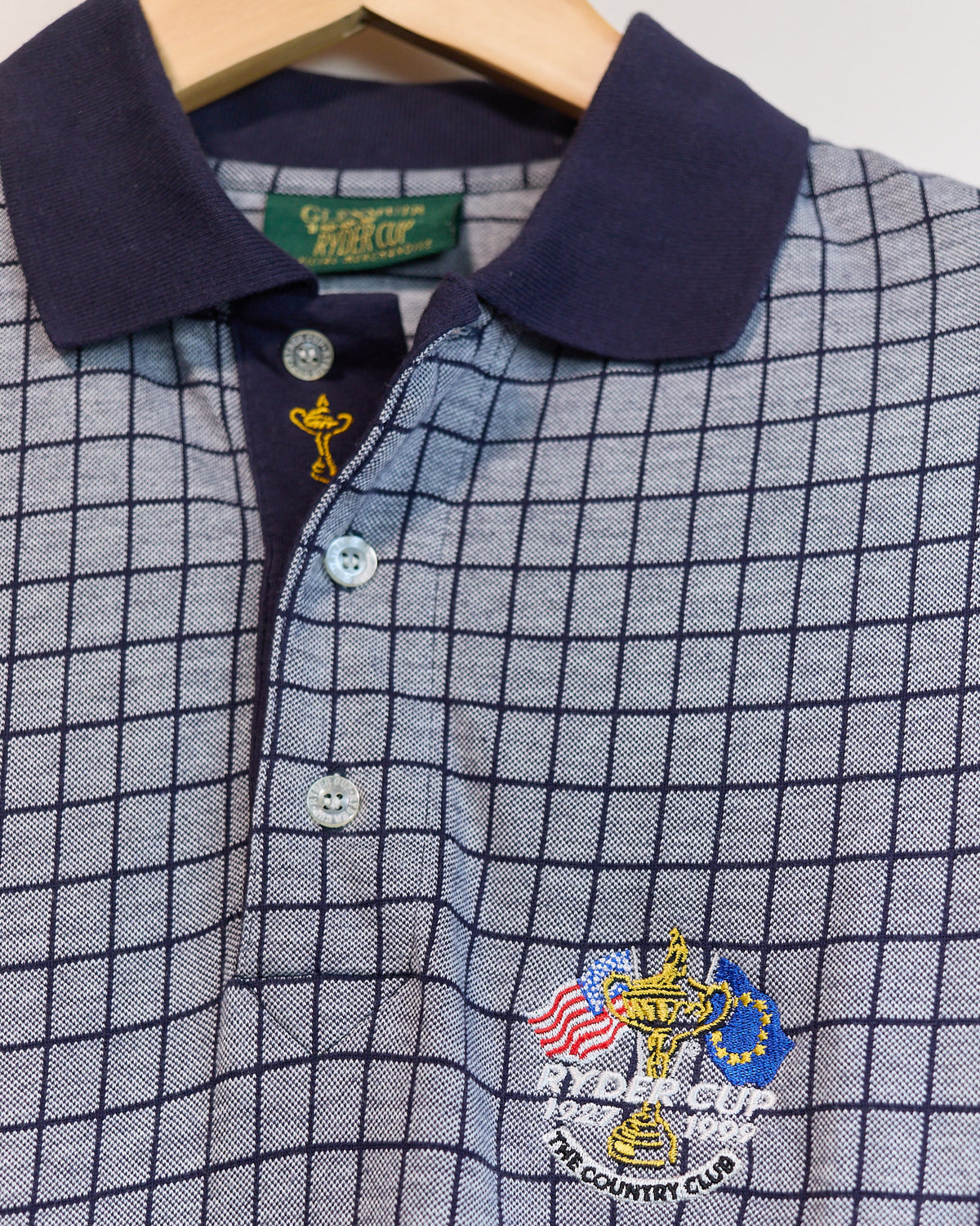 Late 90s Glenmuir Grey/Navy Pattern Ryder Cup Polo (L)