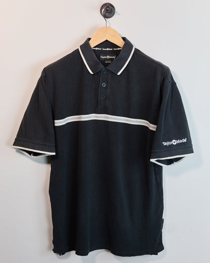 Mid 90s TaylorMade Black/White Short Sleeve Polo (L)