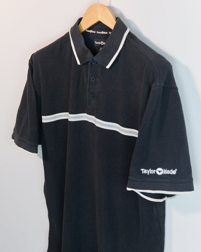 Mid 90s TaylorMade Black/White Short Sleeve Polo (L)