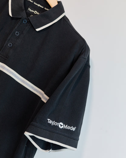 Mid 90s TaylorMade Black/White Short Sleeve Polo (L)