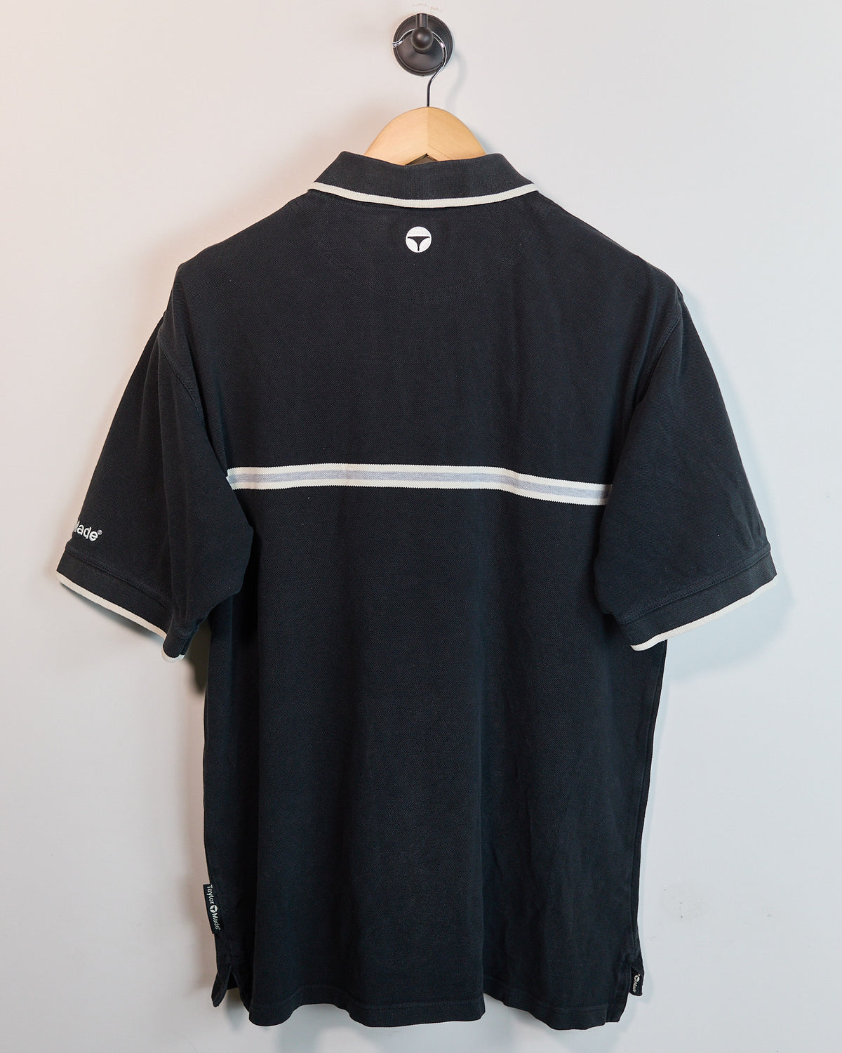Mid 90s TaylorMade Black/White Short Sleeve Polo (L)
