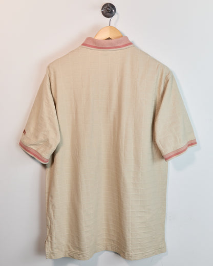 Mid 90s Ping Cream/Salmon Short Sleeve Polo (L)