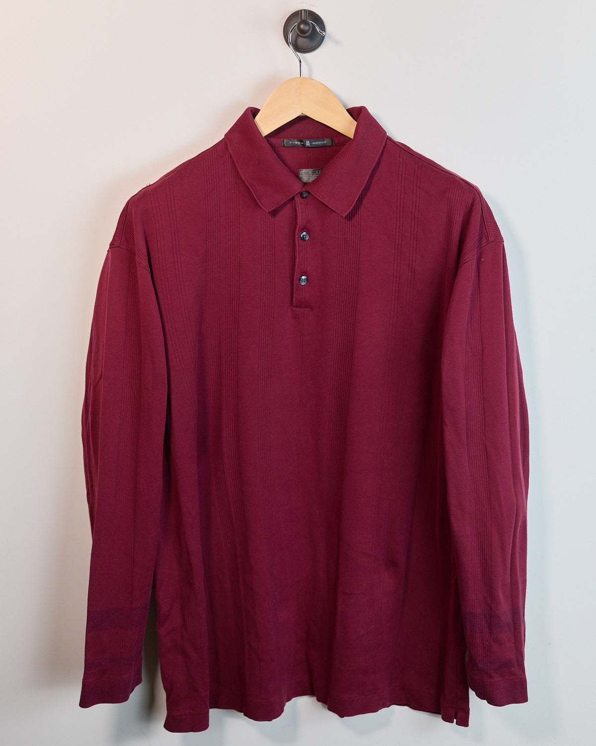 Early 90s Nike Golf Tiger Woods Red Long Sleeve Polo (L, but bigger)