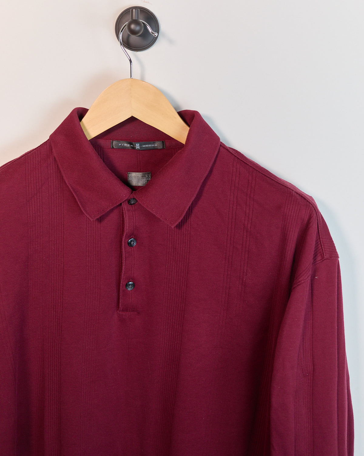 Early 90s Nike Golf Tiger Woods Red Long Sleeve Polo (L, but bigger)