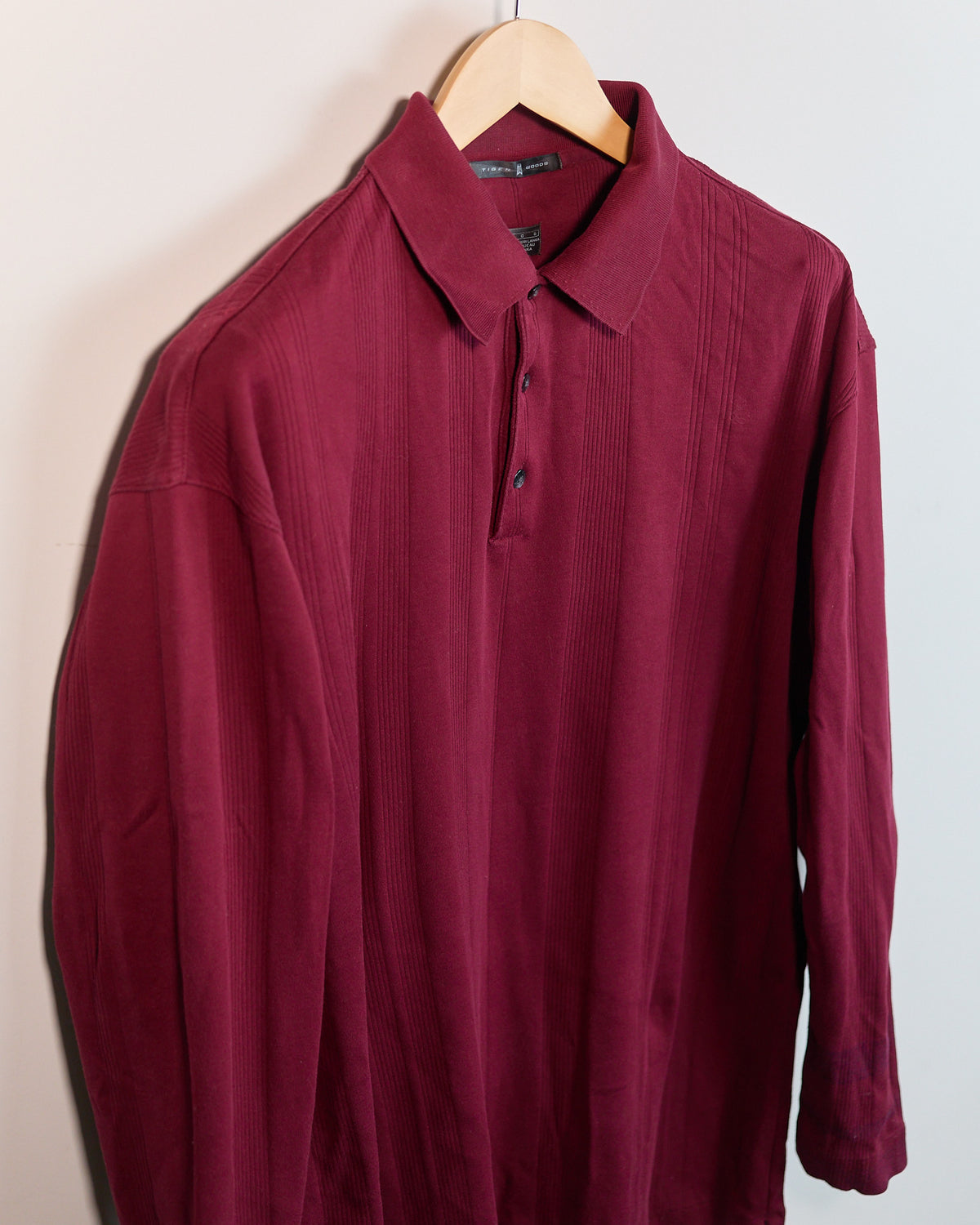Early 90s Nike Golf Tiger Woods Red Long Sleeve Polo (L, but bigger)