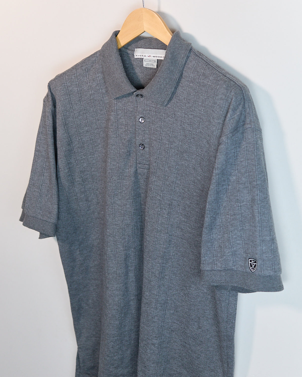 Early 00s Nike Golf Tiger Woods Dark Grey Short Sleeve Polo (L)