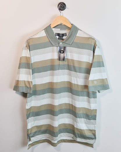 90s Nike Golf Brown/Green Pattern Short Sleeve Polo (L, boxy)
