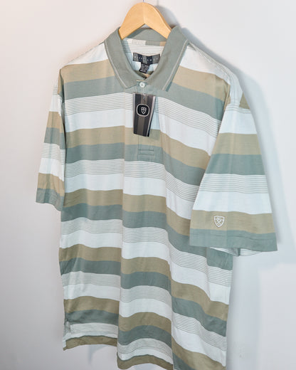 90s Nike Golf Brown/Green Pattern Short Sleeve Polo (L, boxy)