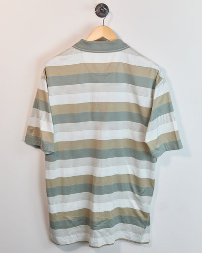 90s Nike Golf Brown/Green Pattern Short Sleeve Polo (L, boxy)