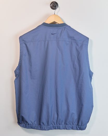 Early 90s Nike Golf Grey/Blue Windbreaker Vest (M)
