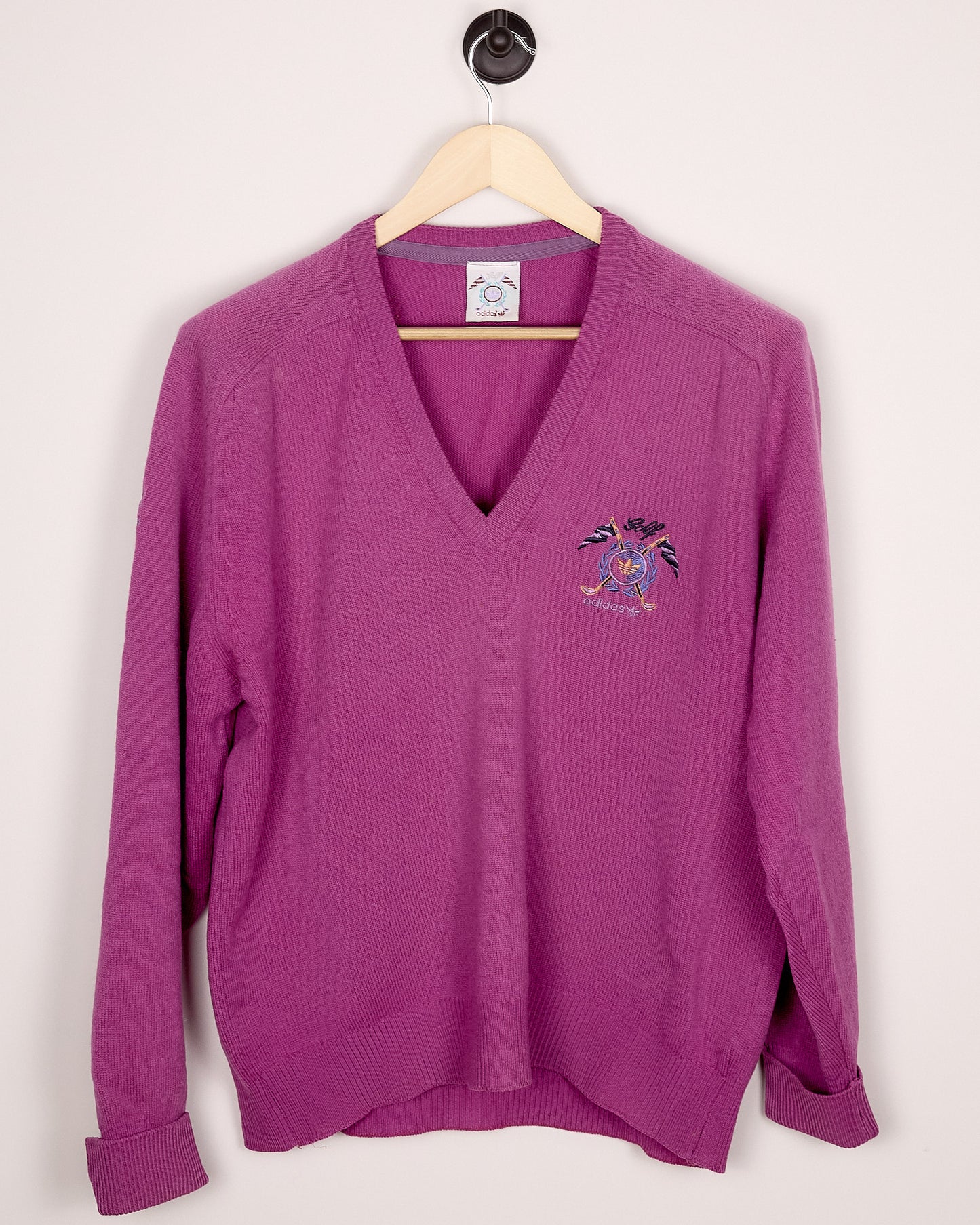 80s Adidas Golf Purple Knitwear (L)