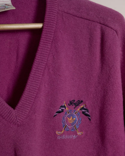 80s Adidas Golf Purple Knitwear (L)