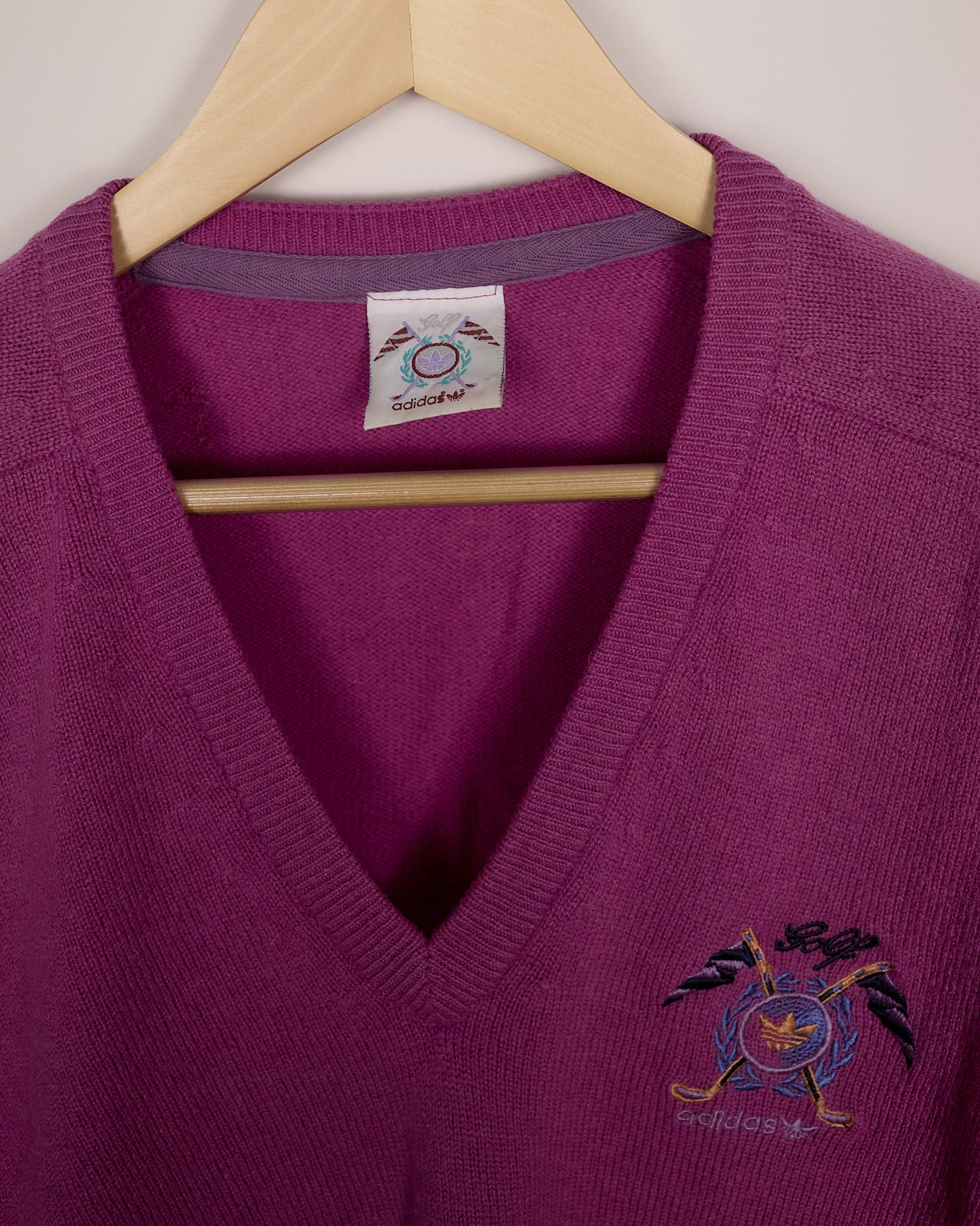80s Adidas Golf Purple Knitwear (L)