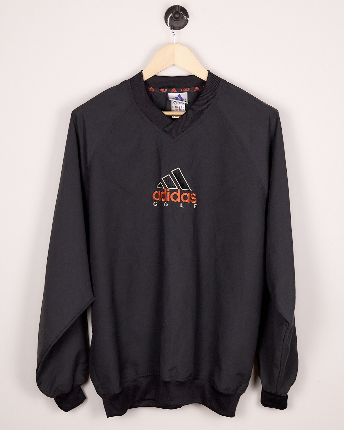 90s Adidas Golf Black/Red Windbreaker (L)
