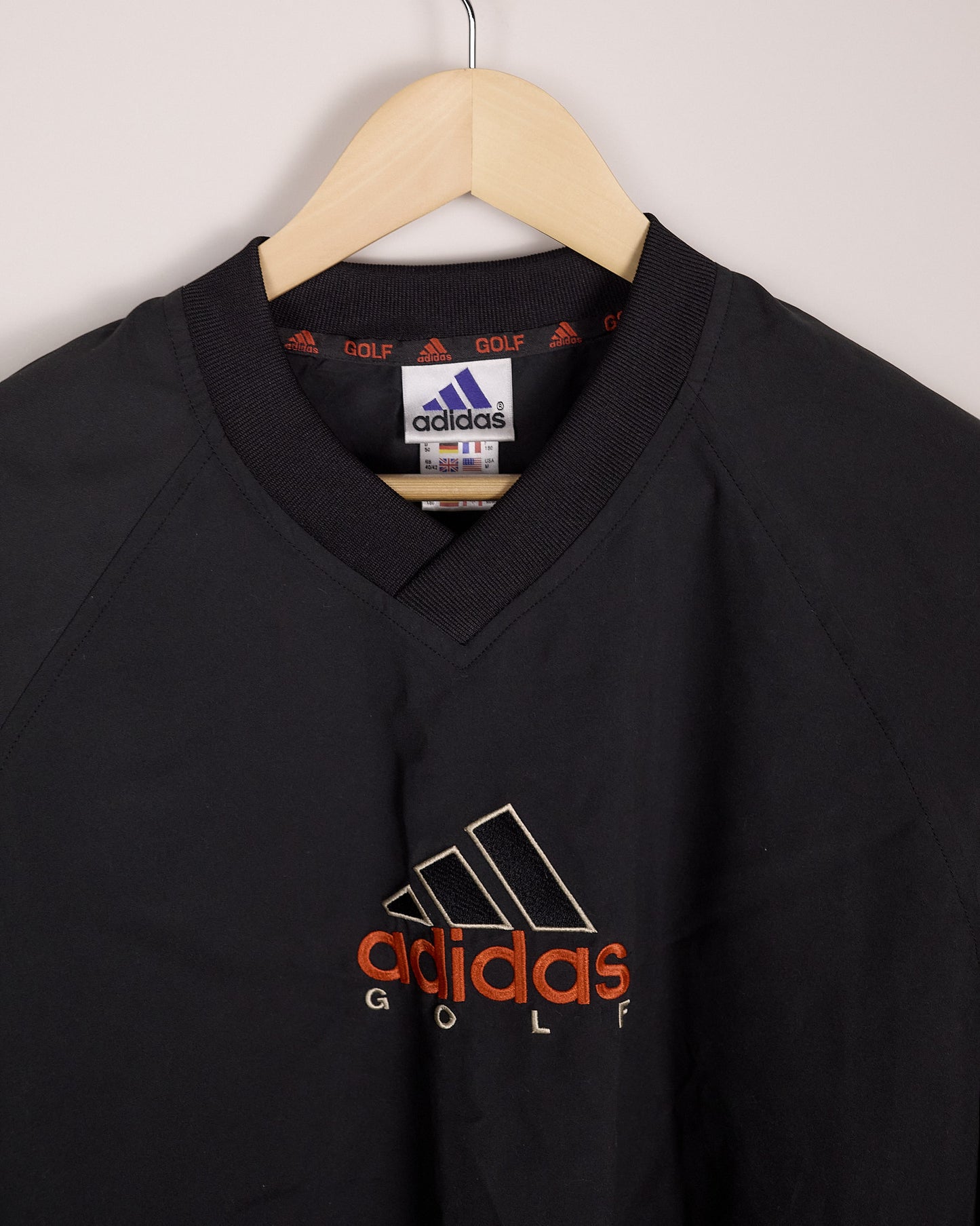 90s Adidas Golf Black/Red Windbreaker (L)