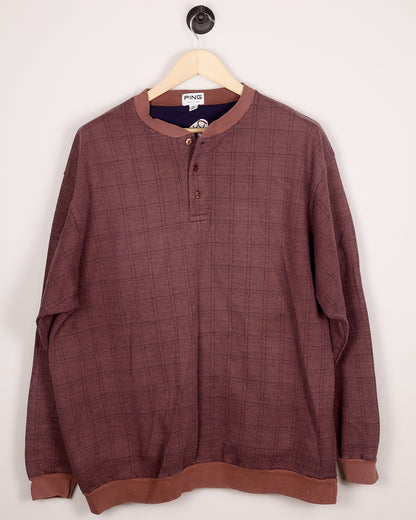 90s Ping Golf Maroon/Black Knitwear (XXL)