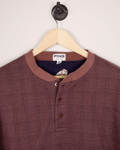 90s Ping Golf Maroon/Black Knitwear (XXL)