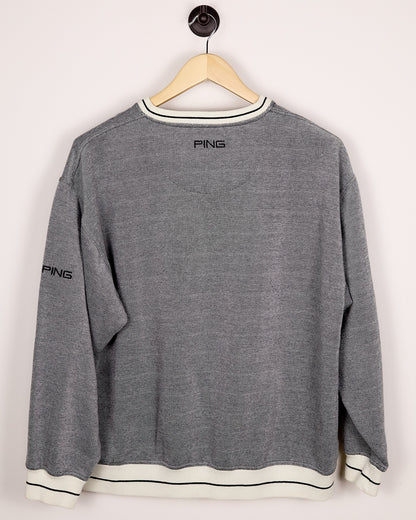 90s Ping Golf Grey/White Knitwear (L)