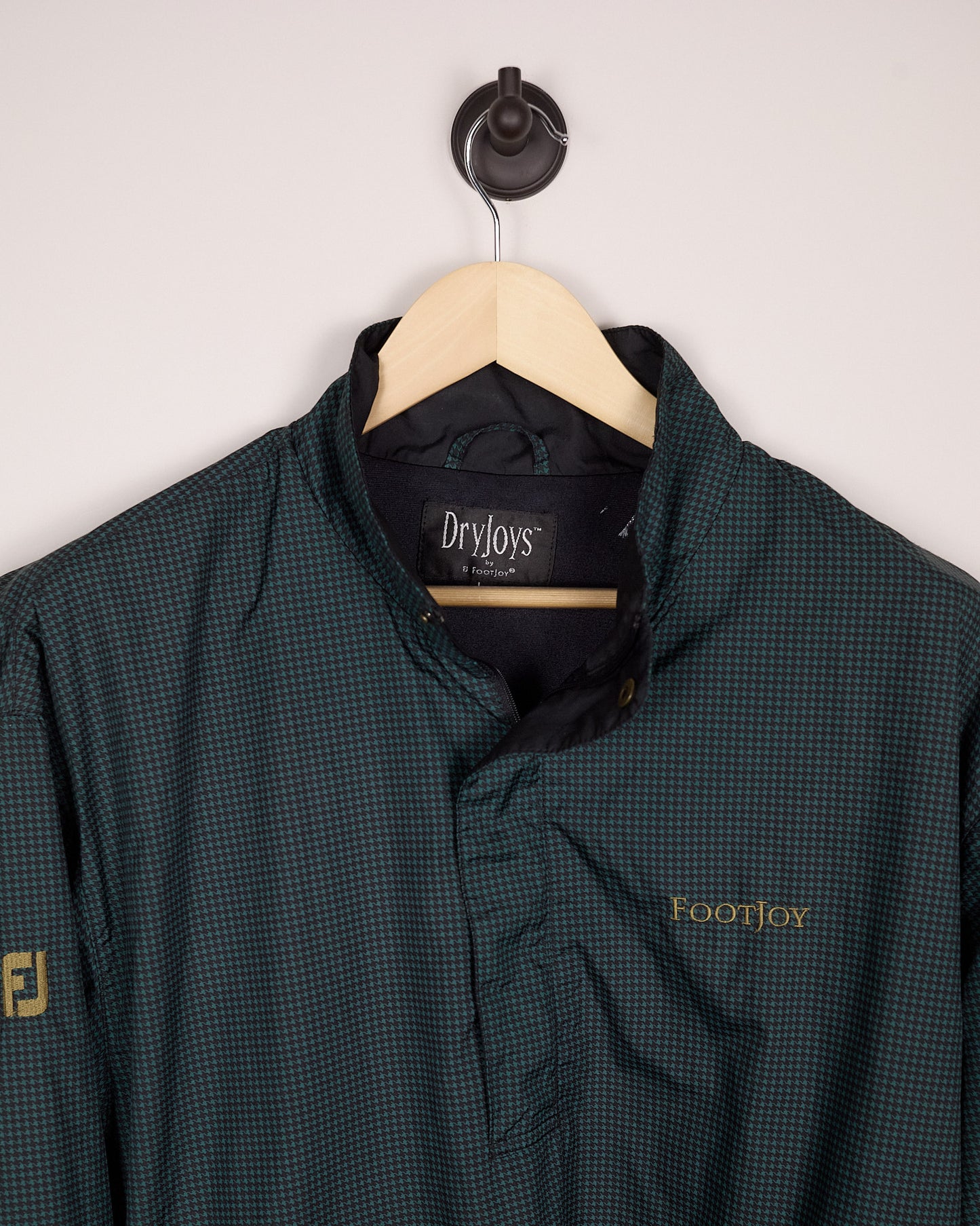90s FootJoy Green Houndstooth/Black Windbreaker (L)