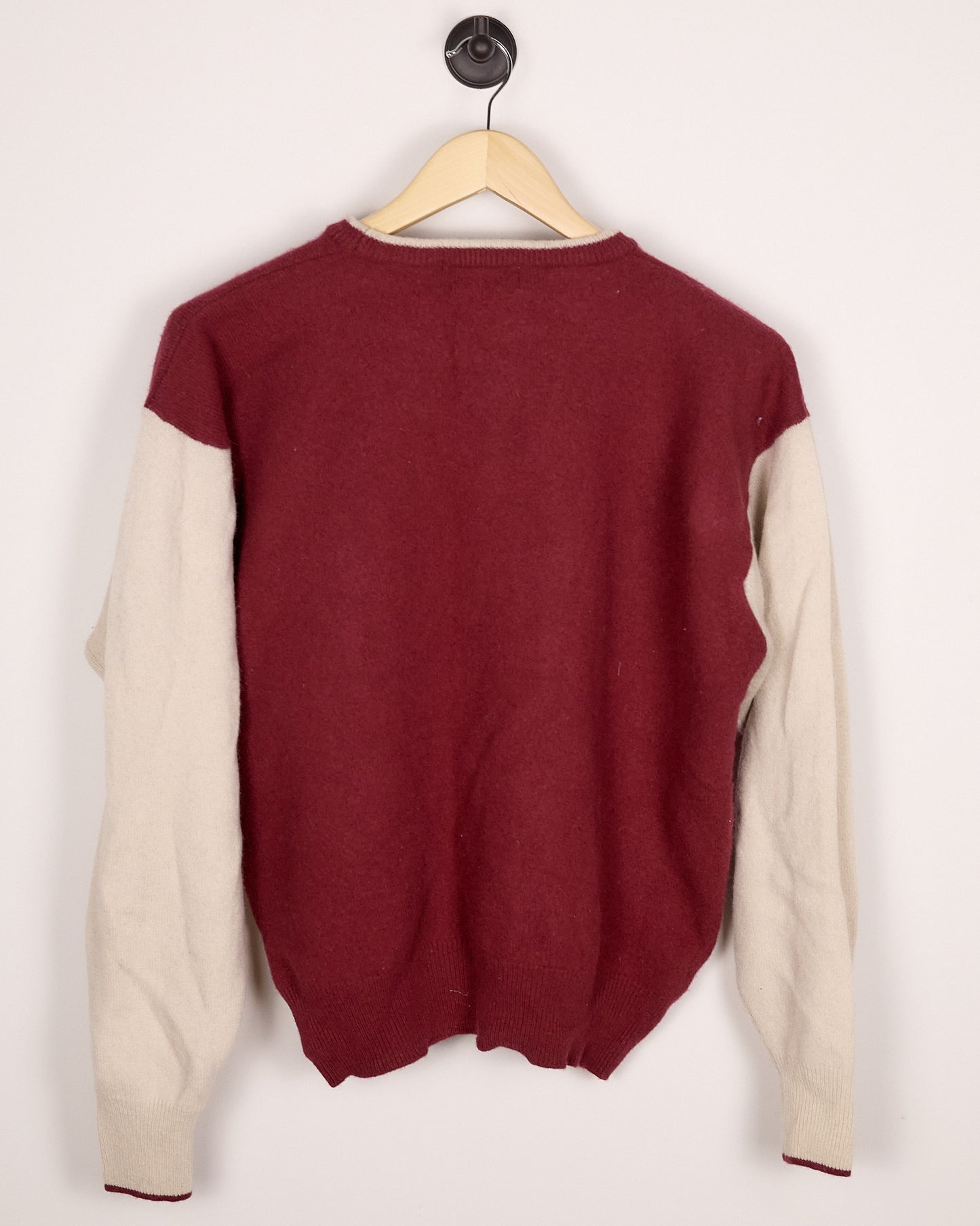 90s Reebok Burgundy/Cream Knitwear (XL)