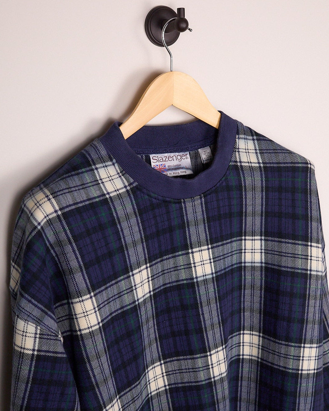 Early 90s Slazenger Golf Blue/Cream Knitwear (L)