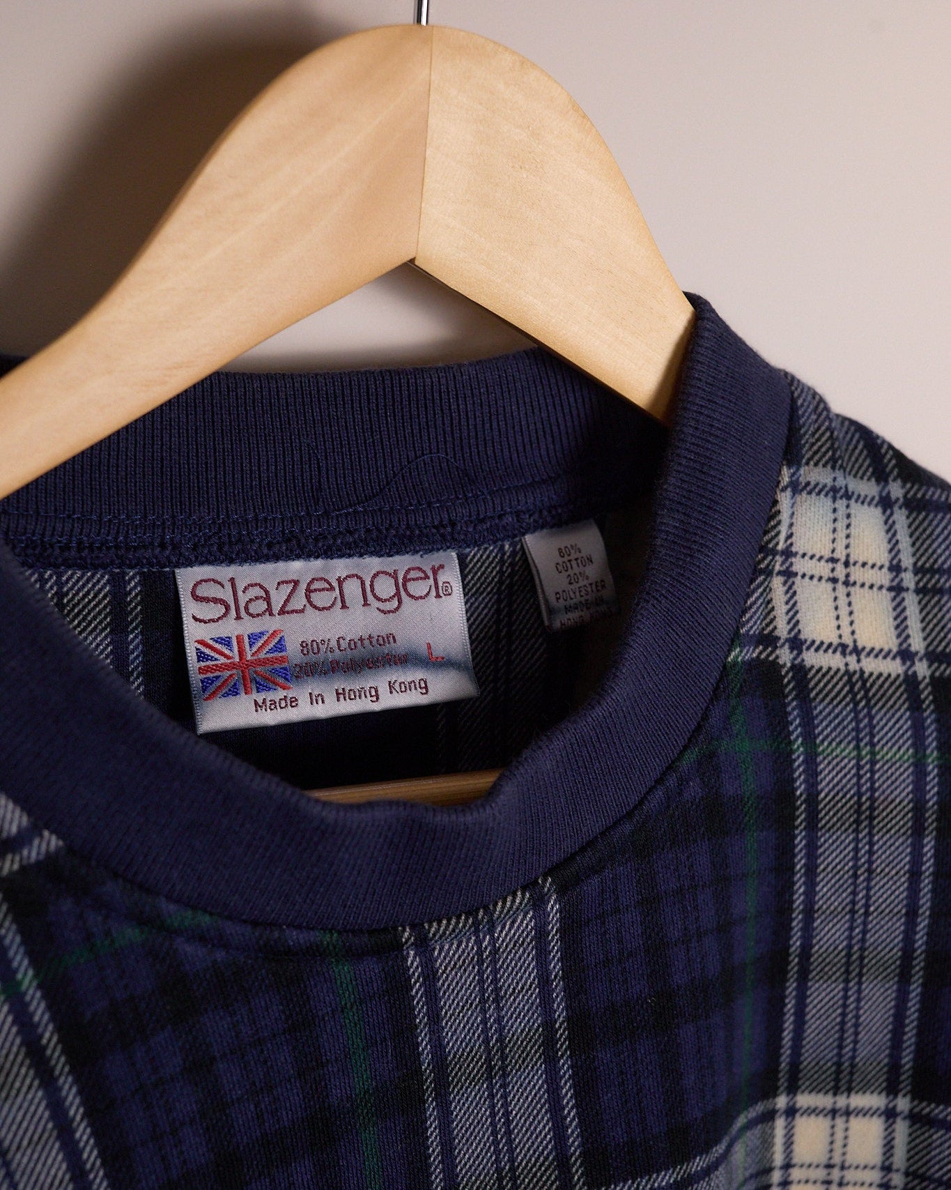 Early 90s Slazenger Golf Blue/Cream Knitwear (L)