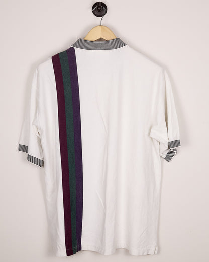 90s Greg Norman Collection White/Purple Polo (XL/L)