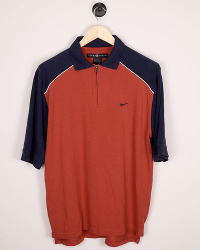 00s Nike Golf Tiger Woods Red/Blue Polo (XL)