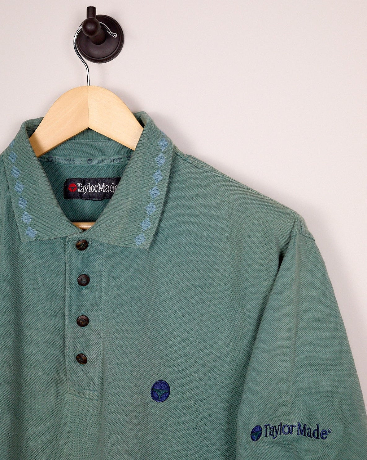 80s/90s TaylorMade Golf Green/Blue Polo (M)