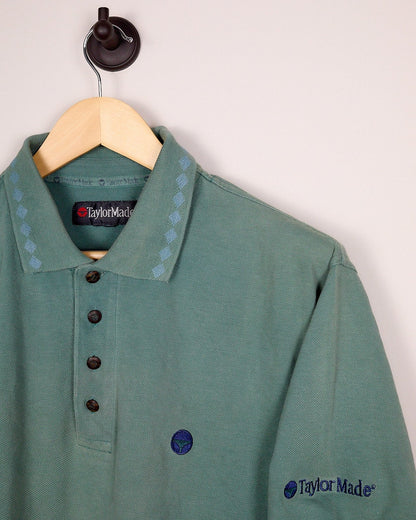 80s/90s TaylorMade Golf Green/Blue Polo (M)
