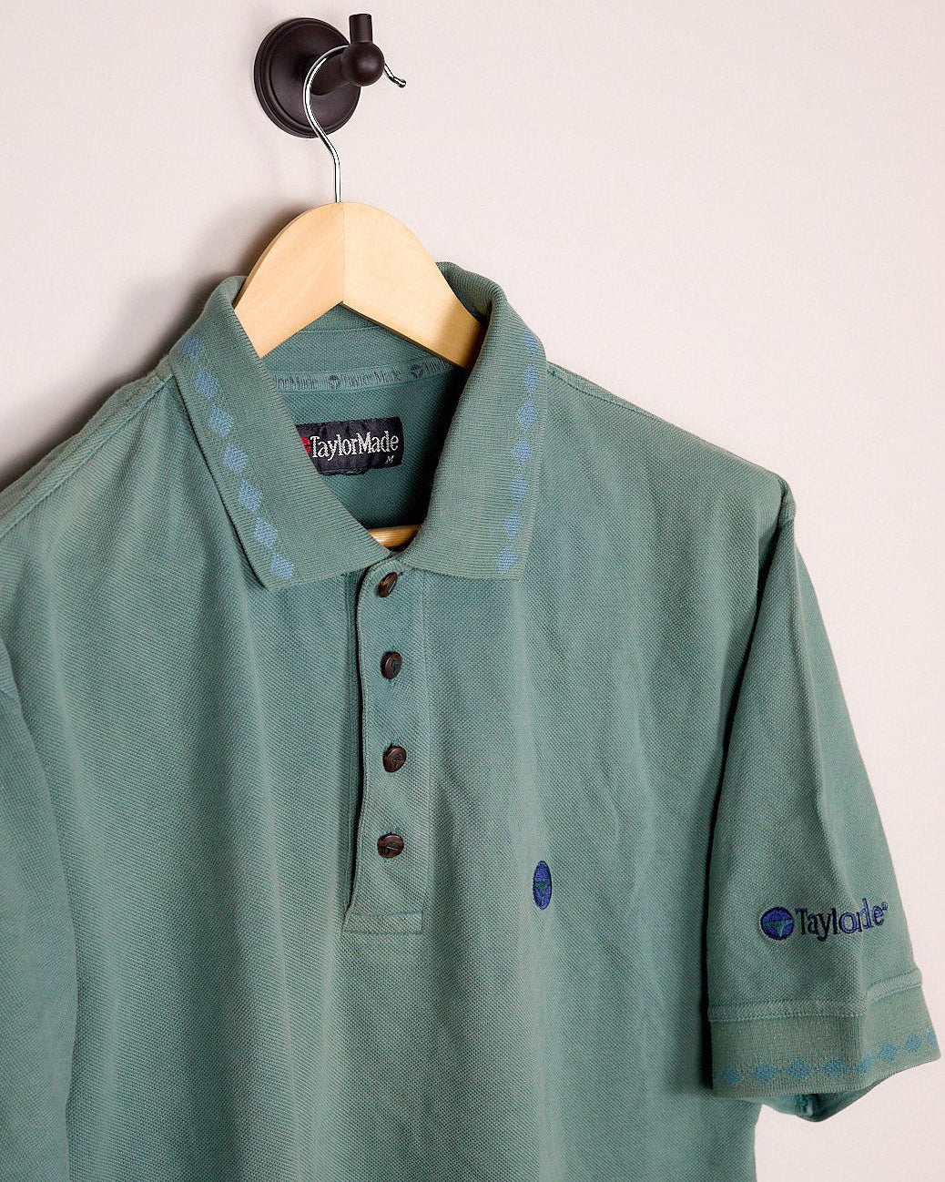 80s/90s TaylorMade Golf Green/Blue Polo (M)