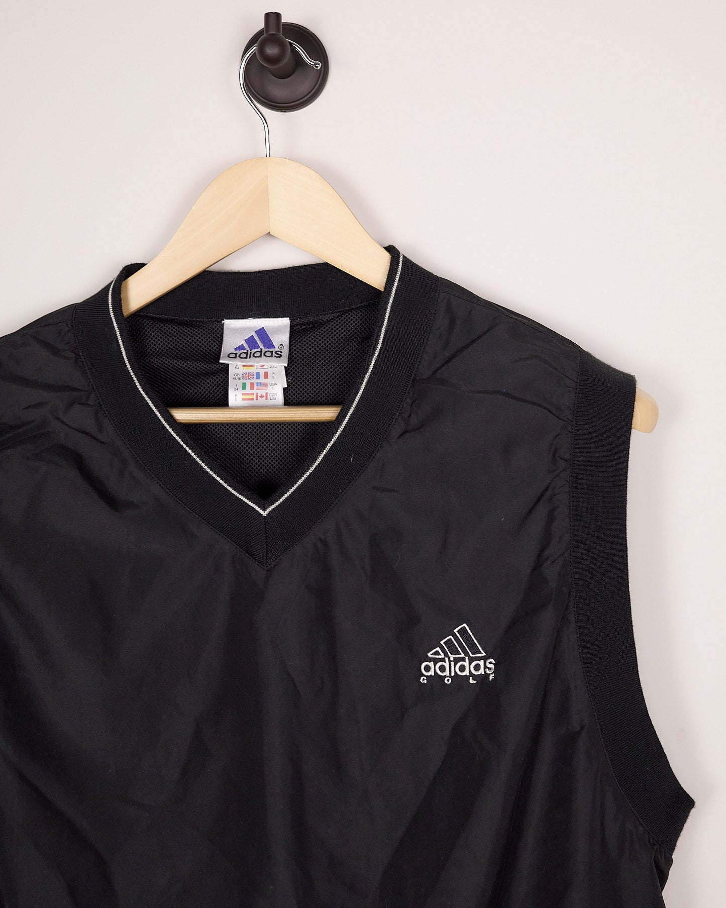 90s Adidas Golf Black/White Gilet (L)