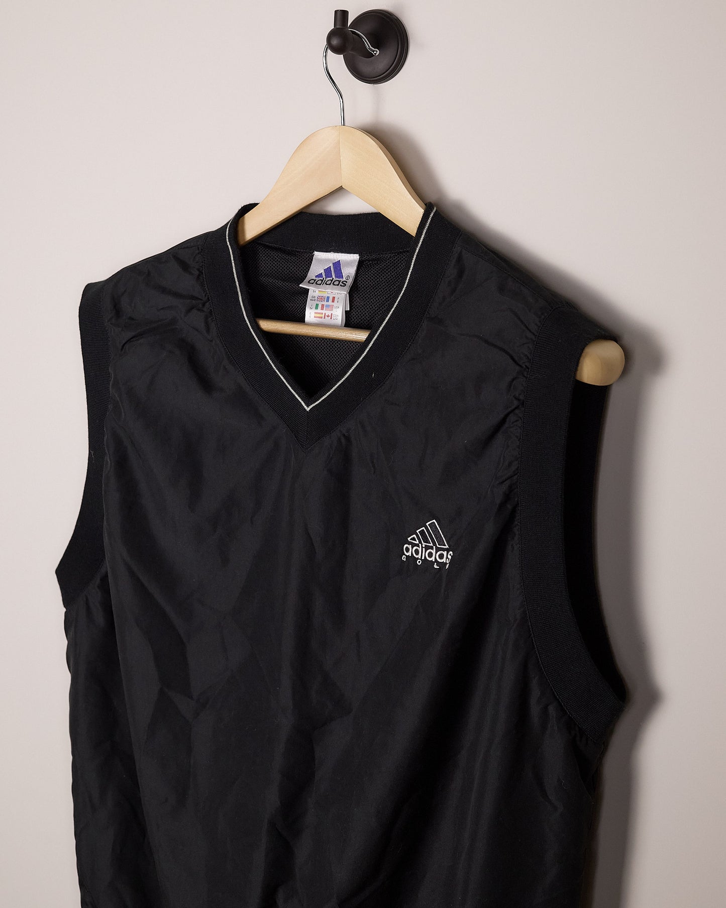90s Adidas Golf Black/White Gilet (L)