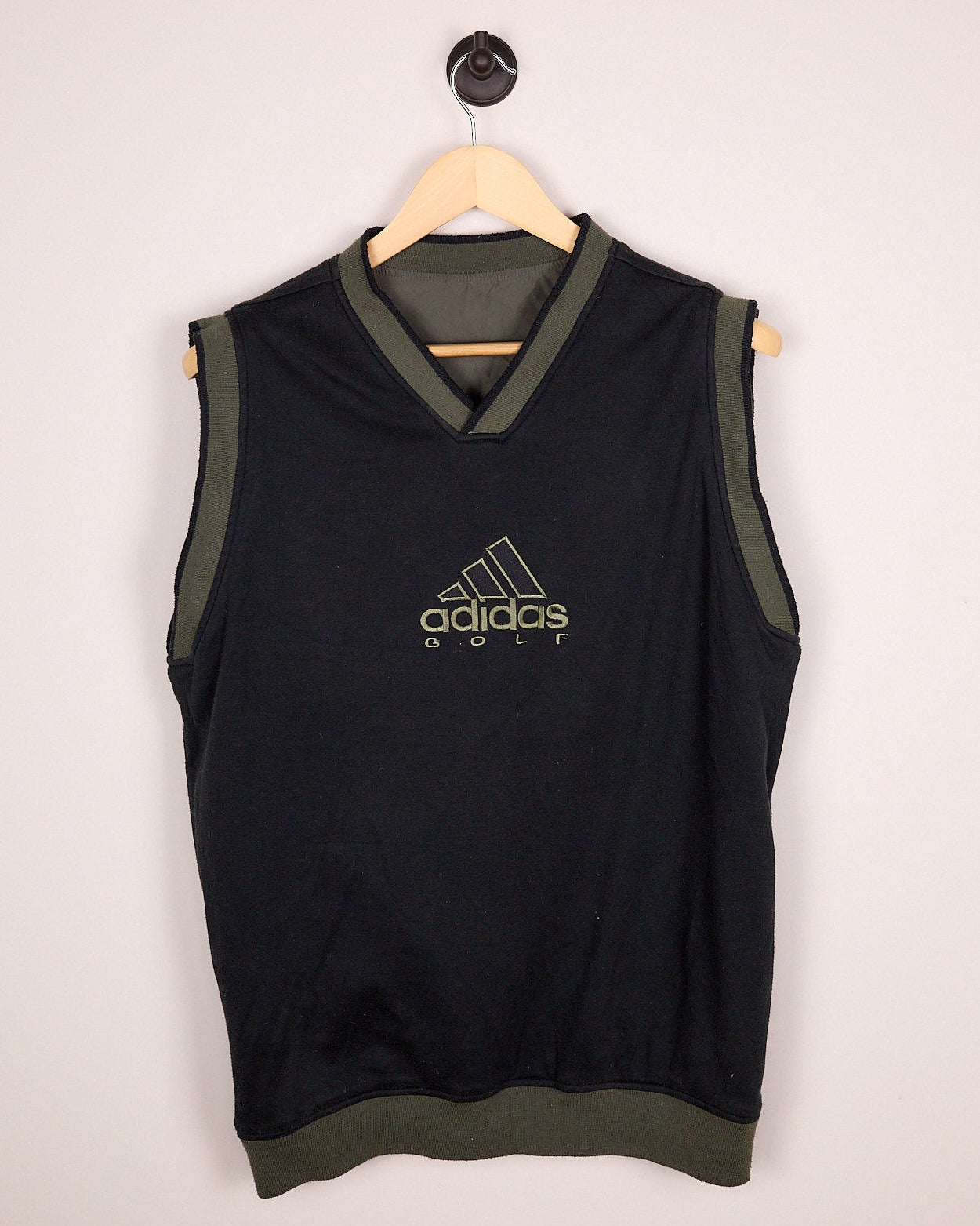early 90s Adidas Golf Green Reversible/Black Gilet (L)