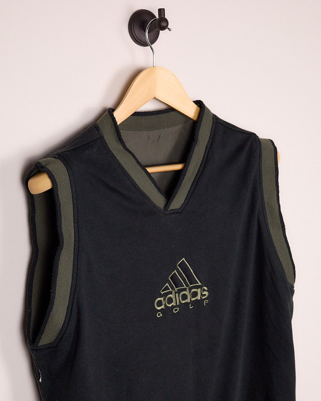 early 90s Adidas Golf Green Reversible/Black Gilet (L)