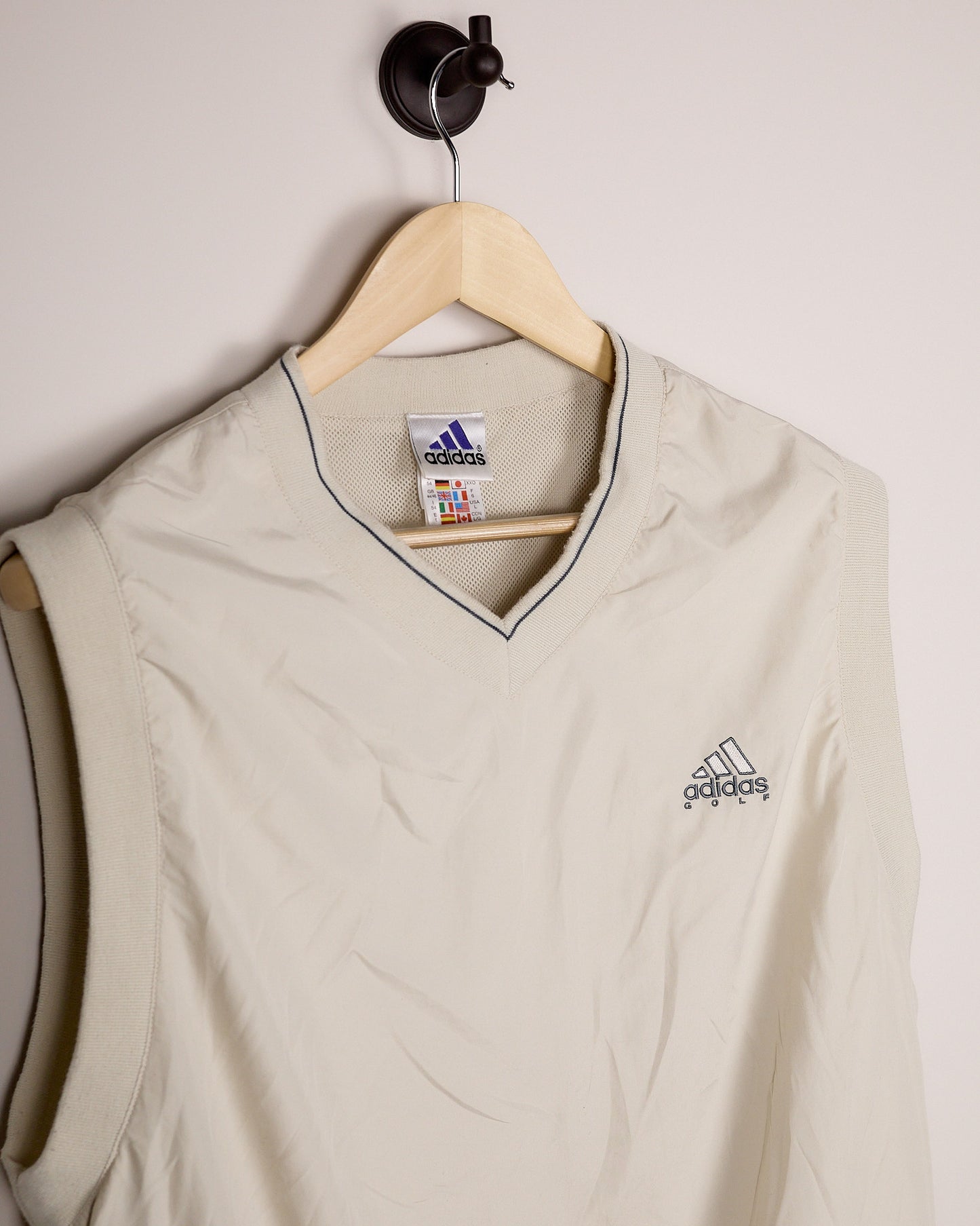90s/00s Adidas Golf Cream/Grey Gilet (XL)