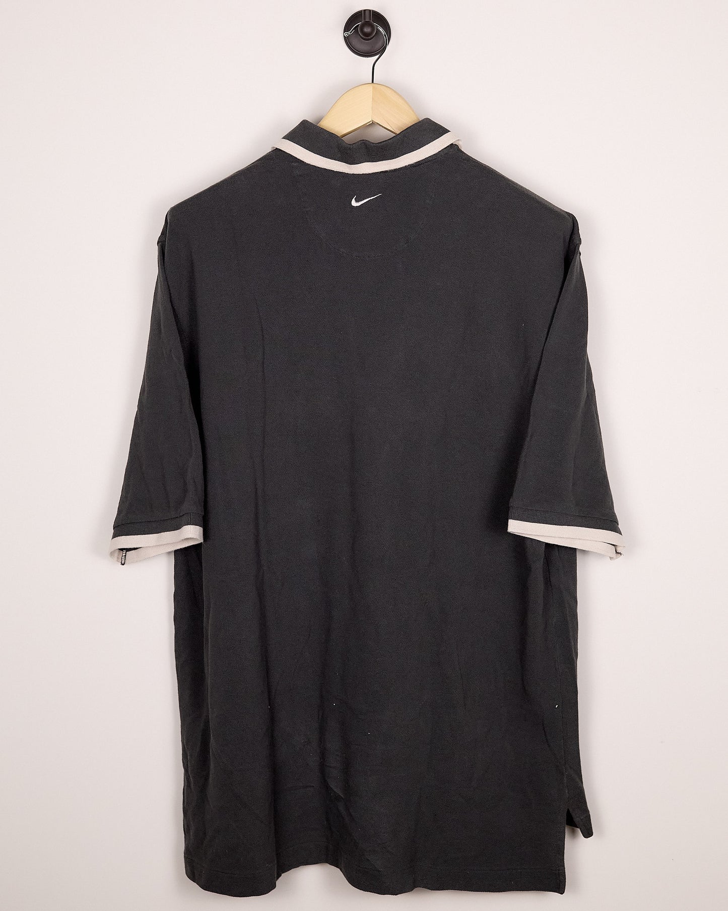 Late 90s Nike Golf Tiger Woods Yin Yang Grey/White Polo (L)