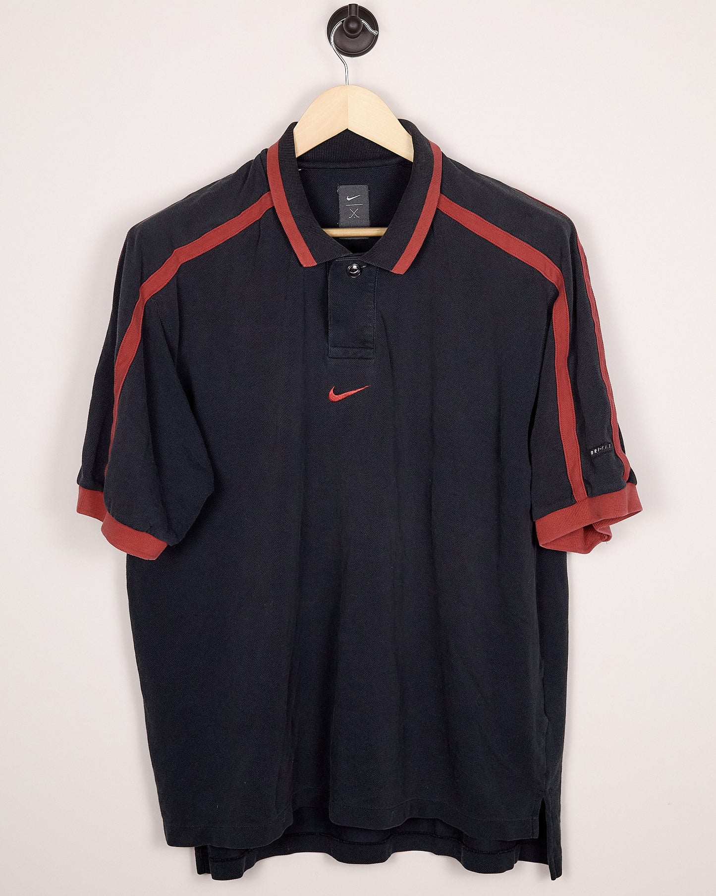 90s Nike Golf Tiger Woods Yin Yang Red/Black Polo (L)