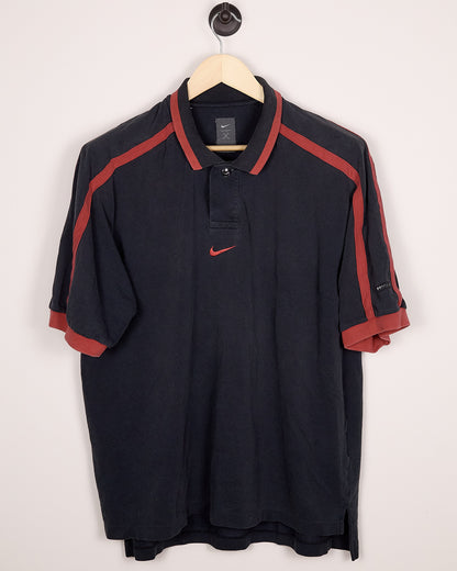 90s Nike Golf Tiger Woods Yin Yang Red/Black Polo (L)