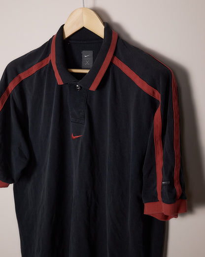 90s Nike Golf Tiger Woods Yin Yang Red/Black Polo (L)