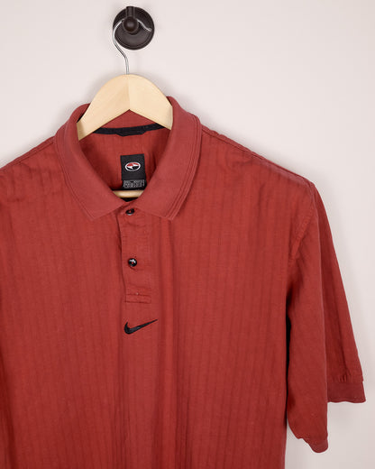 90s Nike Golf Tiger Woods Yin Yang Black/Red Polo (L)