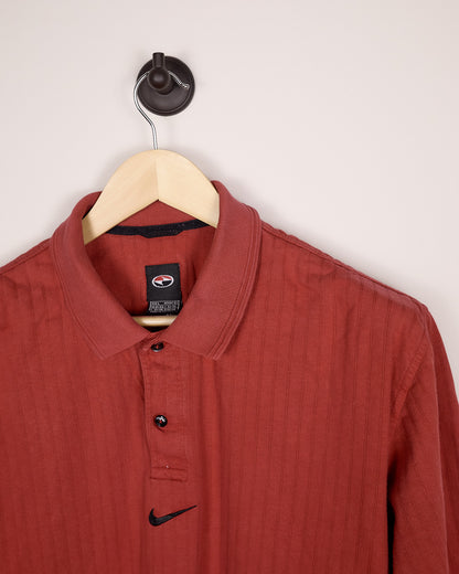 90s Nike Golf Tiger Woods Yin Yang Black/Red Polo (L)