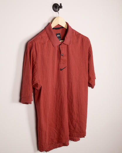 90s Nike Golf Tiger Woods Yin Yang Black/Red Polo (L)