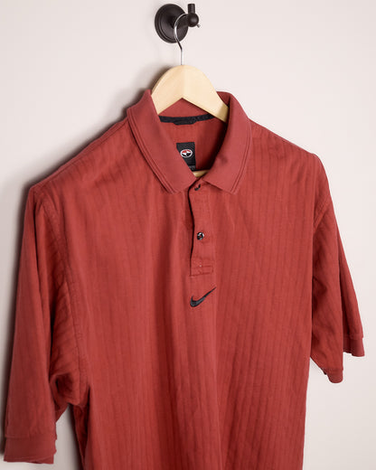 90s Nike Golf Tiger Woods Yin Yang Black/Red Polo (L)