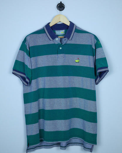 80s/90s Slazenger x Masters Golf Green/Grey Polo (XL)