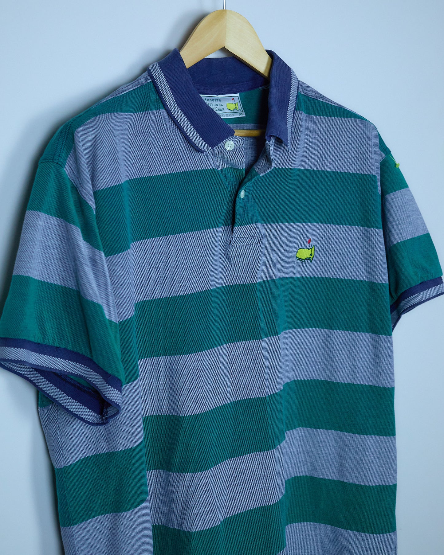 80s/90s Slazenger x Masters Golf Green/Grey Polo (XL)